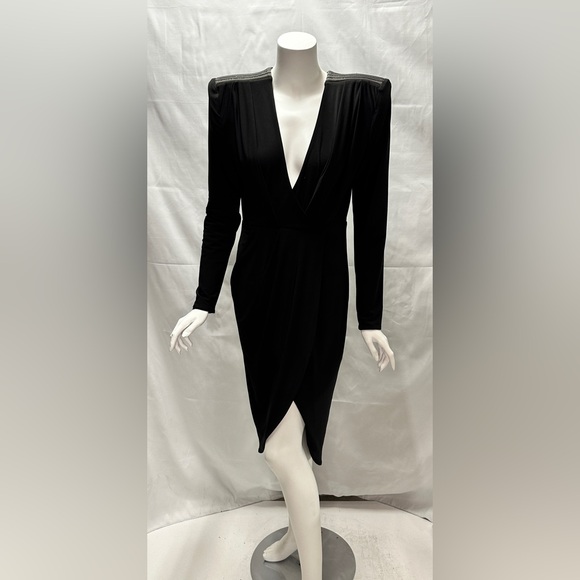 Zhivago Padded Shoulder Gold Accented Dress - Picture 3 of 15